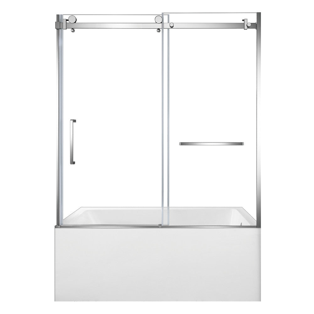 Kingston Brass KVTAP6032R221 60" Acrylic Rectangular 3-Wall Alcove Tub Combo with Tub Door (Right Hand Drain), White/Polished Chrome