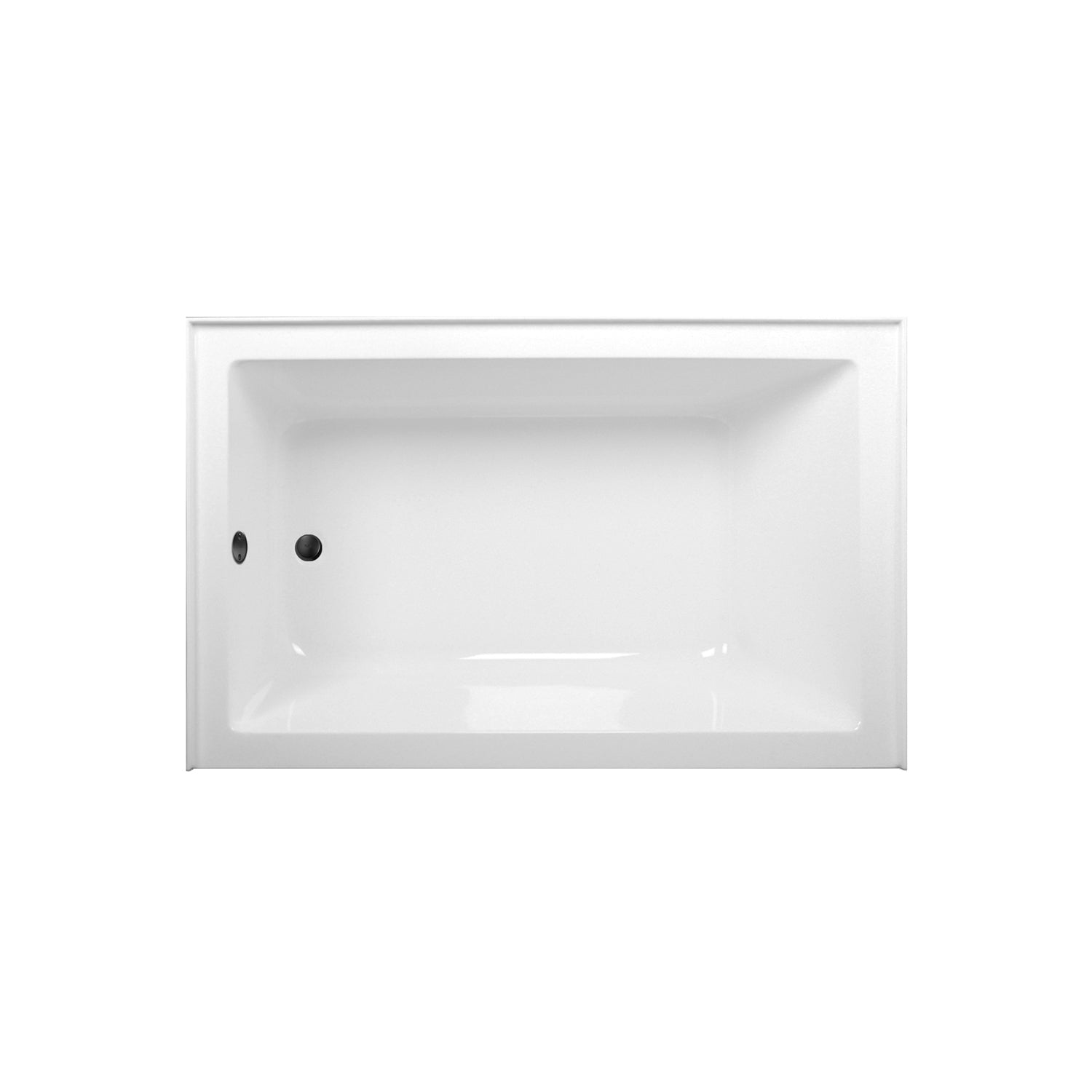 Aqua Eden CVTAP603622L0 60" Acrylic Rectangular 3-Wall Alcove Tub Combo with Waste and Overflow Drain (Left Hand Drain), Glossy White/Matte Black