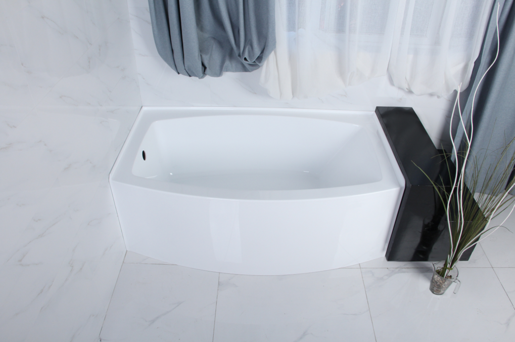 Aqua Eden VTDR603022L 60" Acrylic Rectangular 3-Wall Alcove Tub, Left Hand Drain Hole, Glossy White