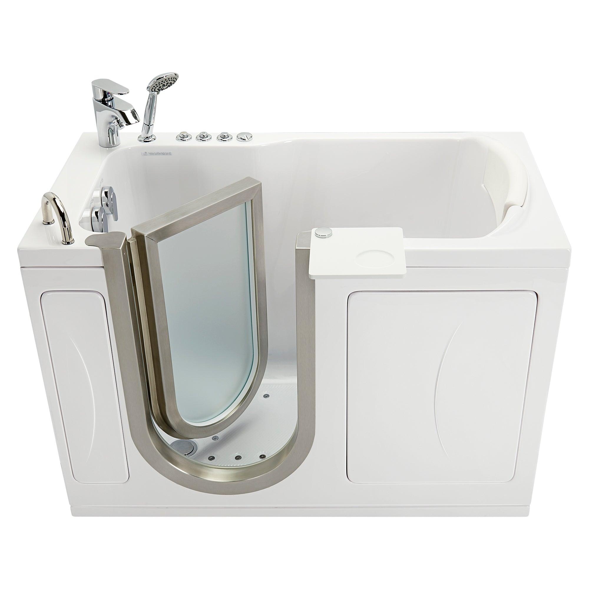 Ella Peitite 28"x52" Acrylic Air and Hydro Massage Walk-In Bathtub with Inward Swinging Door - Bathroom Design Center