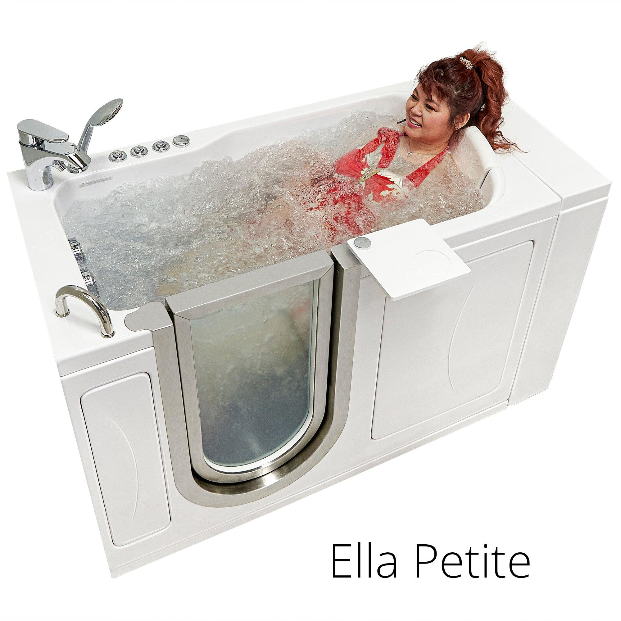 Ella Peitite 28"x52" Acrylic Air and Hydro Massage Walk-In Bathtub with Inward Swinging Door - Bathroom Design Center