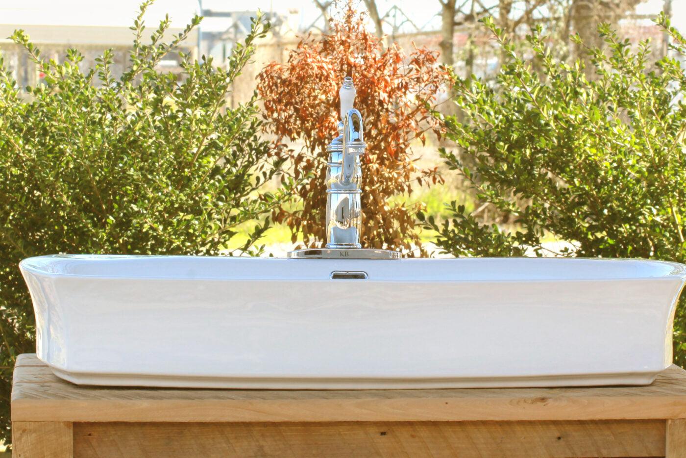 WatermarkFixtures 36″ Louisiana Cypress Bath Claiborne Vanity Cabinet Vessel Sink Apothecary Chest Single Bath Console - Bathroom Design Center