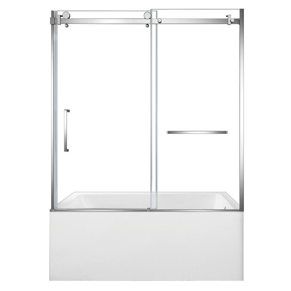 Kingston Brass KVTAP603222R1 60" Acrylic Rectangular 3-Wall Alcove Tub Combo with Tub Door (Right Hand Drain), White/Polished Chrome