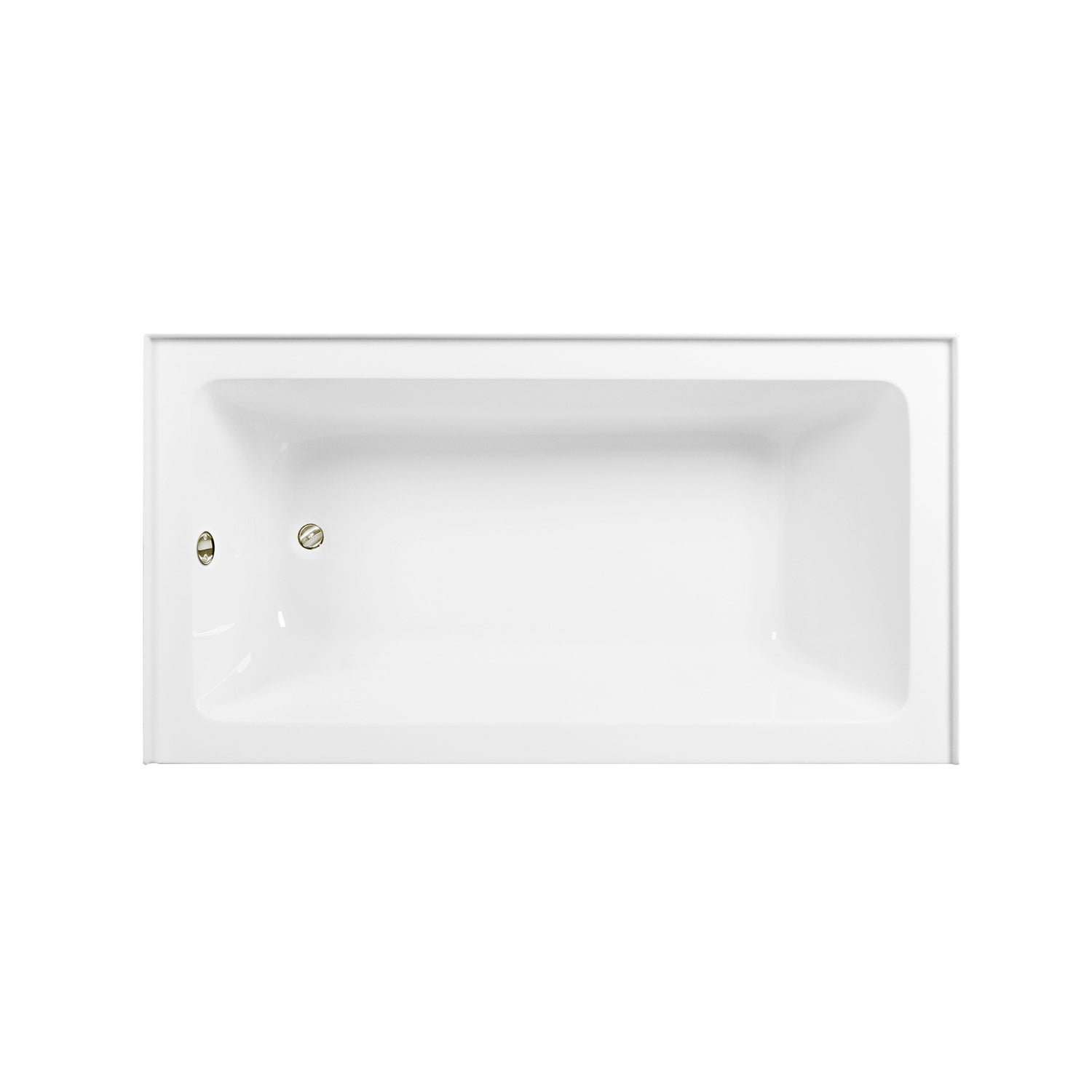 Aqua Eden CVTAP603222L6 60" Acrylic Rectangular 3-Wall Alcove Tub Combo with Waste and Overflow Drain (Left Hand Drain), Glossy White/Polished Nickel