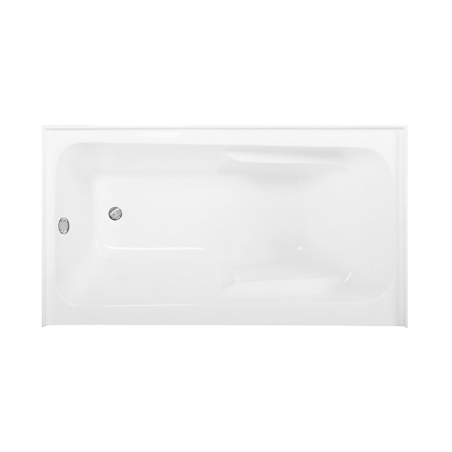Aqua Eden CVTAP543023L1 54" Acrylic Rectangular 3-Wall Alcove Tub Combo with Armrests and Waste and Overflow Drain (Left Hand Drain), Glossy White/Polished Chrome