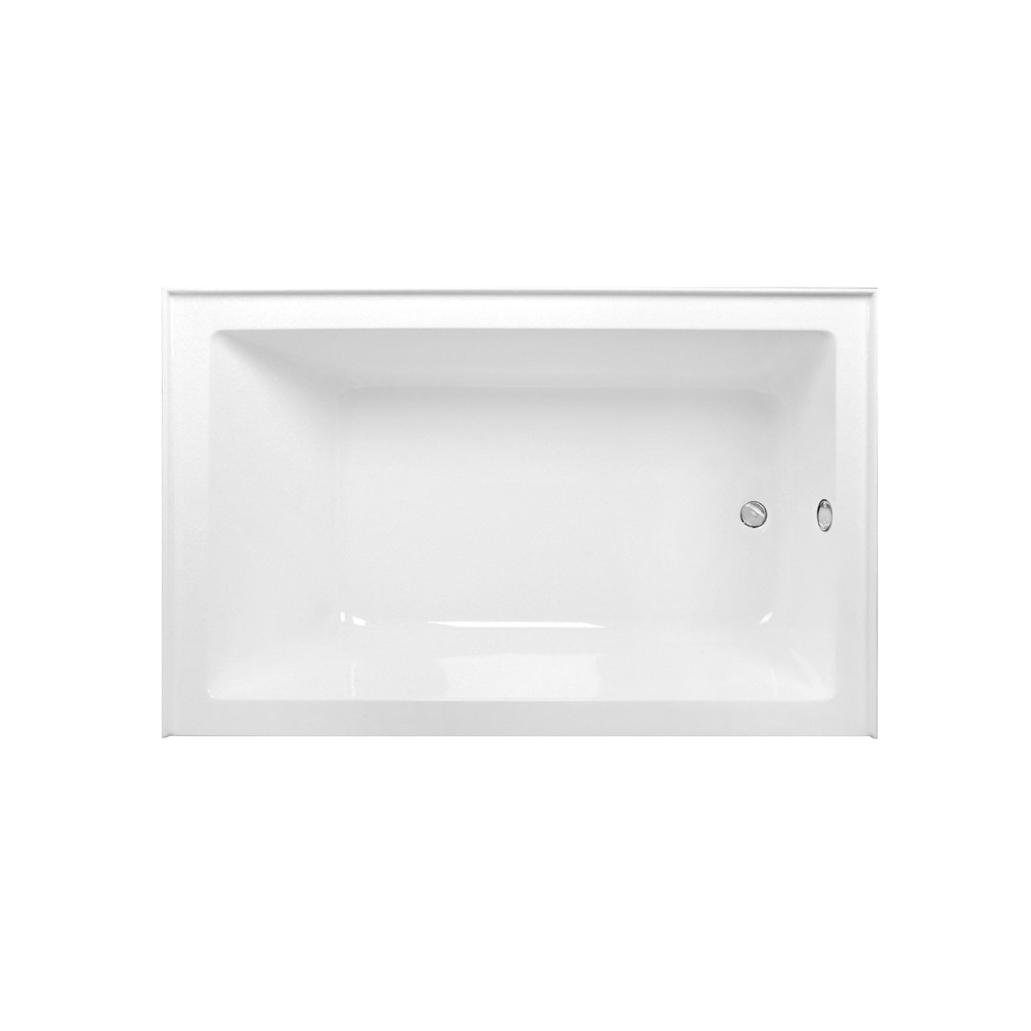 Aqua Eden CVTAP603622R1 60" Acrylic Rectangular 3-Wall Alcove Tub Combo with Waste and Overflow Drain (Right Hand Drain), Glossy White/Polished Chrome