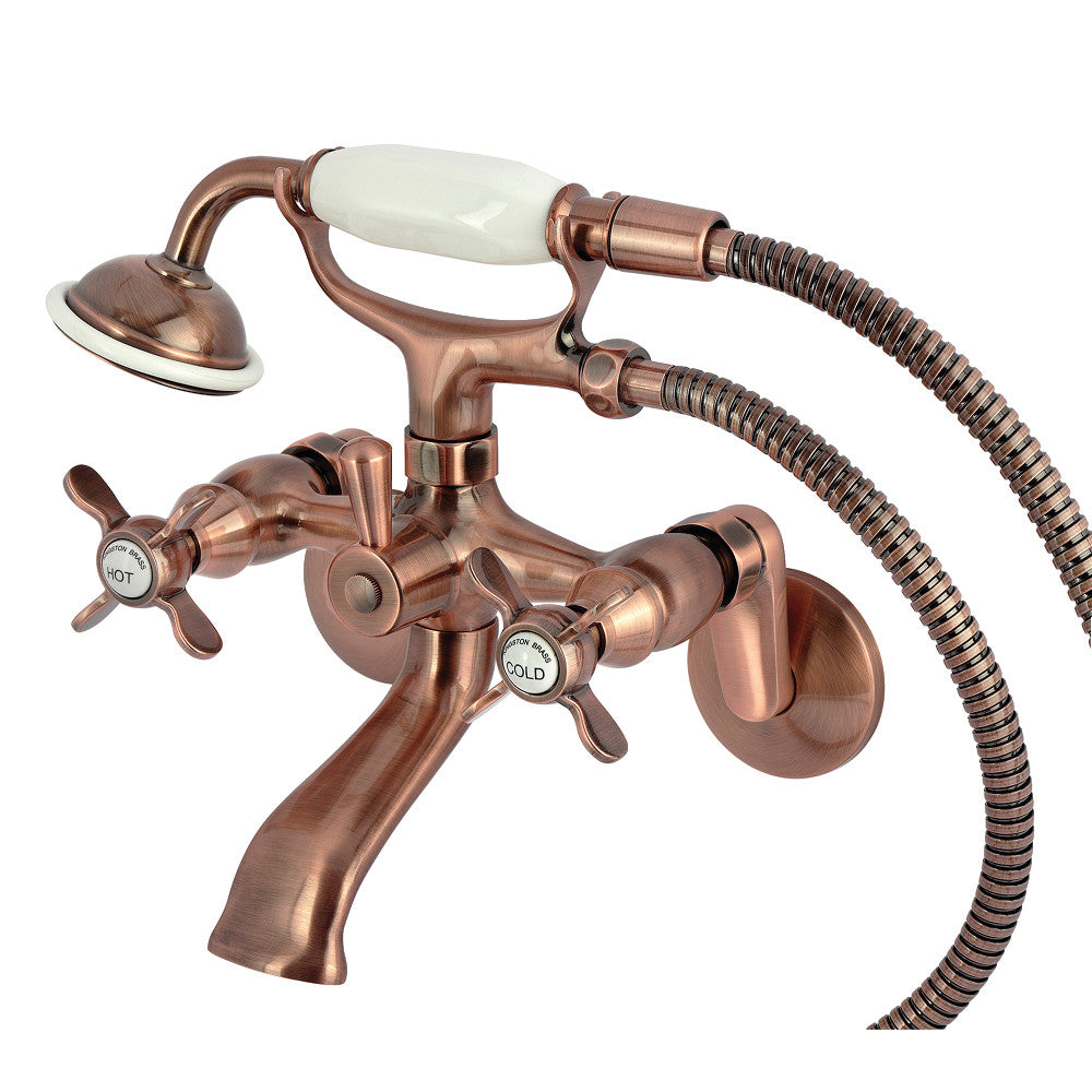 Kingston Brass KS285AC Essex Clawfoot Tub Faucet with Hand Shower, Antique Copper