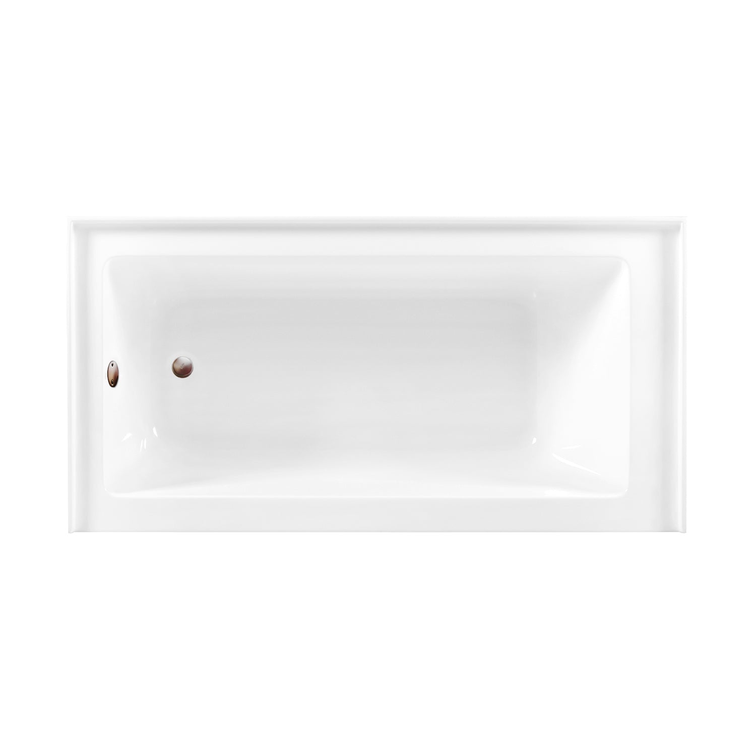 Aqua Eden CVTDE603122L5 66" Acrylic Rectangular 3-Wall Alcove Tub Combo with Waste and Overflow Drain (Left Hand Drain), Glossy White/Oil Rubbed Bronze