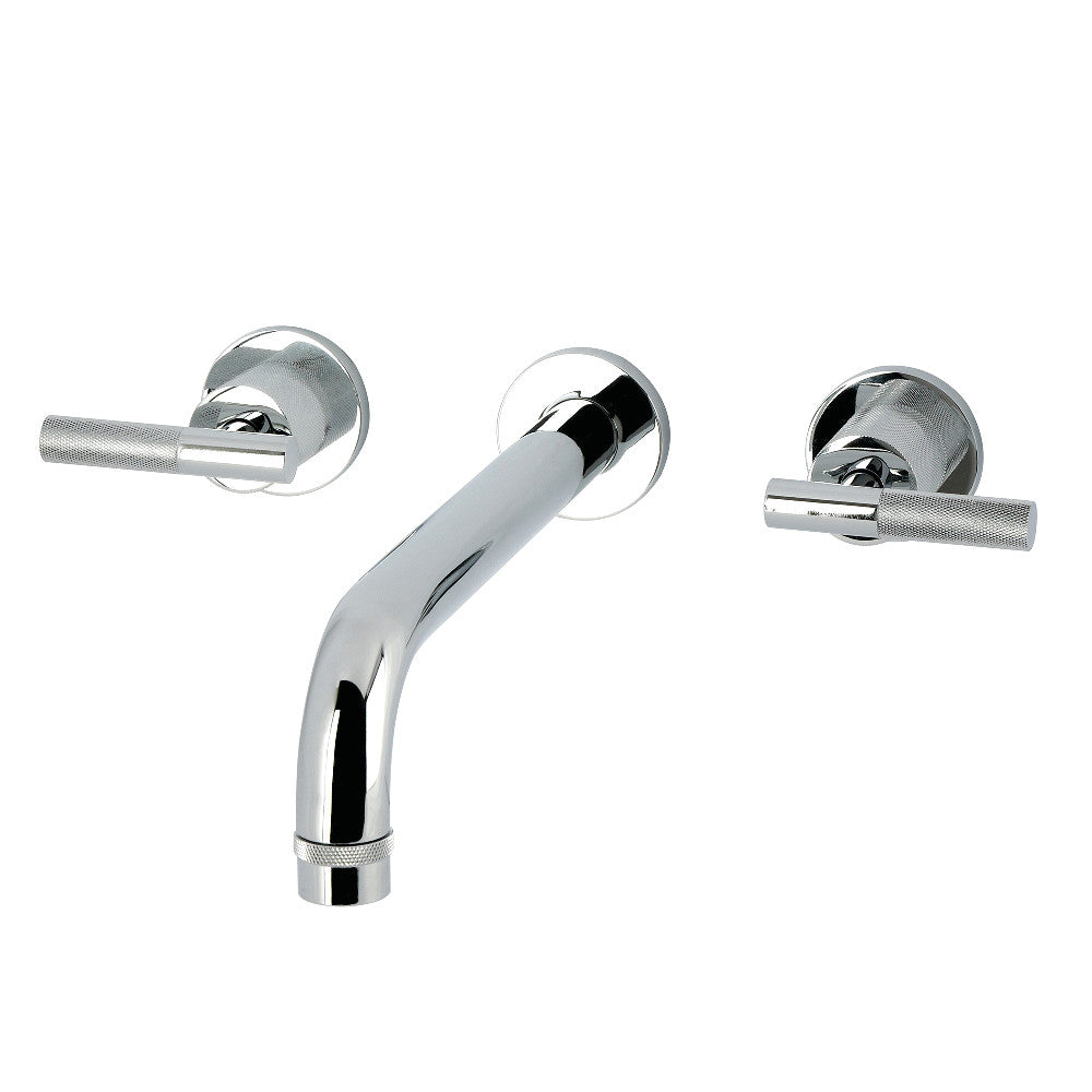 Kingston Brass KS8021KNL Convergent Two-Handle Wall Mount Roman Tub Faucet with Knurled Handle, Polished Chrome