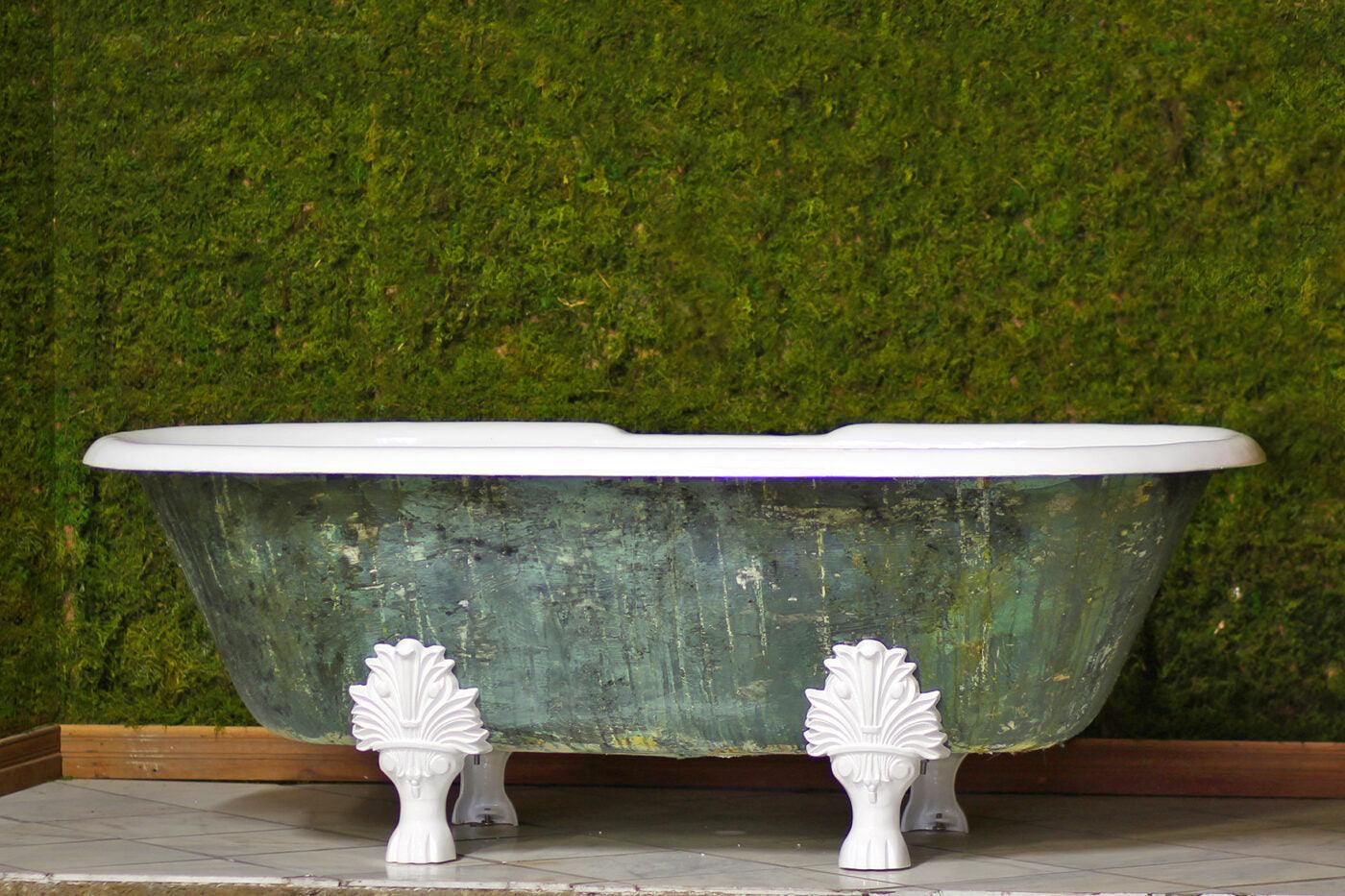 WatermarkFixtures Trompe L’oeil Double Ended 72″ Freestanding Cast Iron Clawfoot Bathtub Antiqued Lagniappe - Havisham - Bathroom Design Center