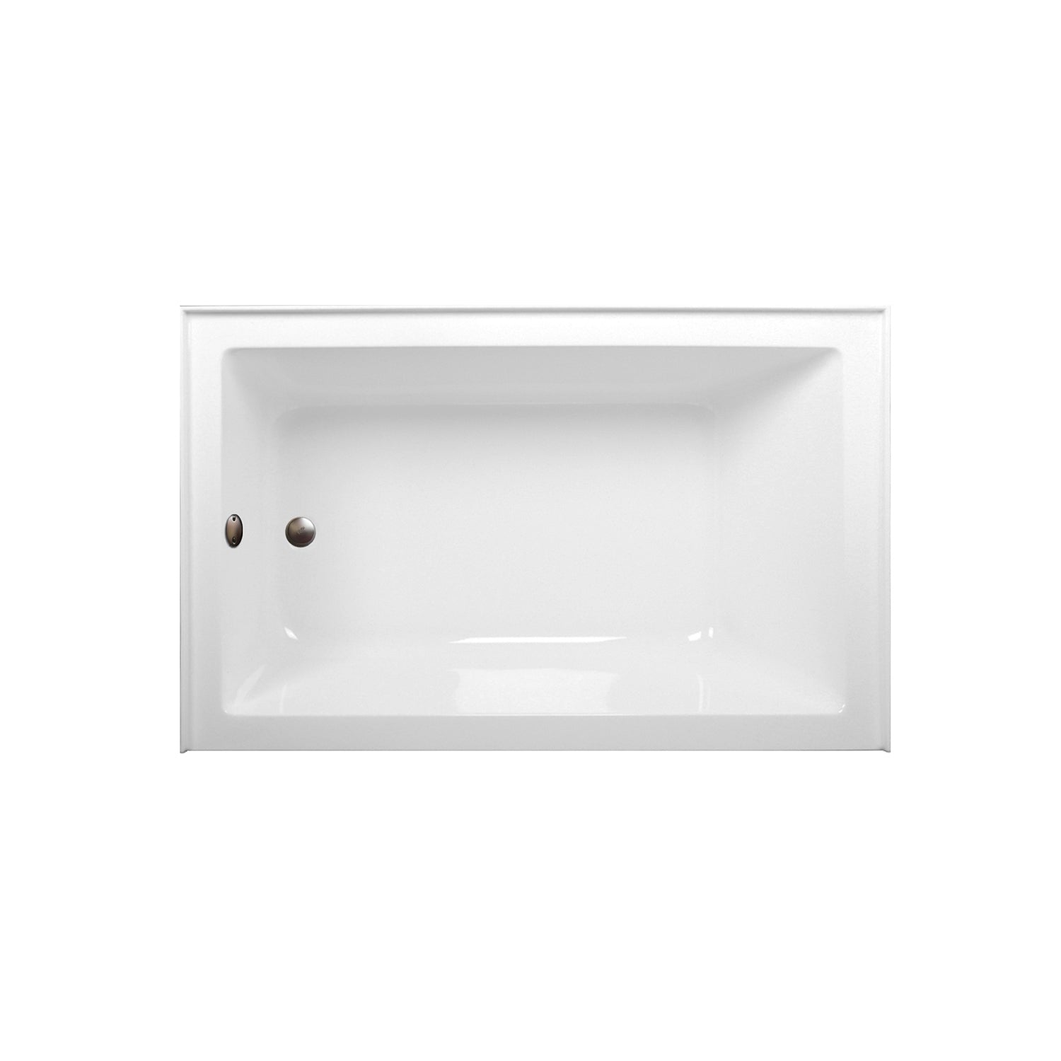 Aqua Eden CVTAP603622L5 60" Acrylic Rectangular 3-Wall Alcove Tub Combo with Waste and Overflow Drain (Left Hand Drain), Glossy White/Oil Rubbed Bronze