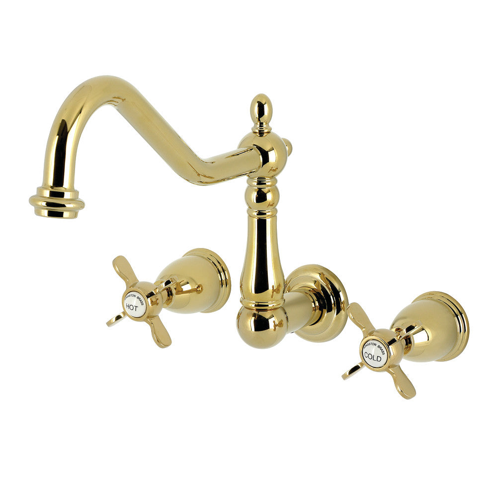 Kingston Brass KS1022BEX Essex Two-Handle Wall Mount Roman Tub Faucet, Polished Brass