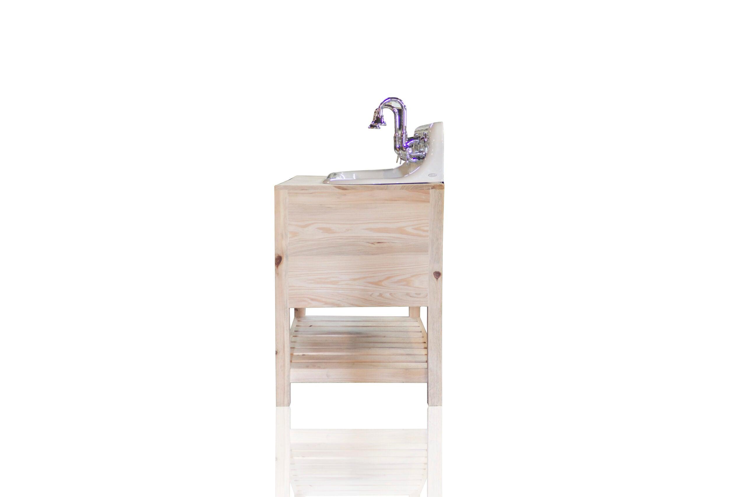 WatermarkFixtures Cypress Beauregard 36″  Trough Sink Kohler Farm Sink Apothecary Chest High Back Sink - Bathroom Design Center