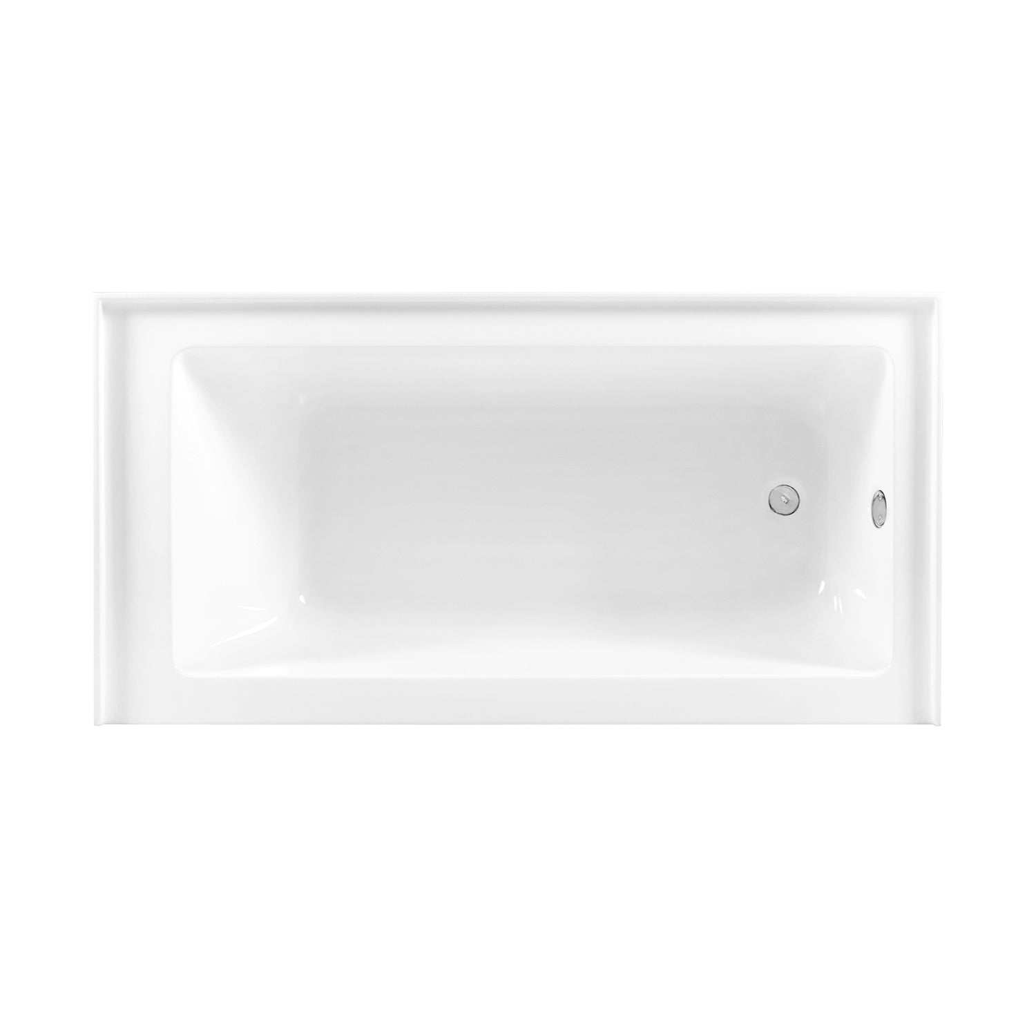 Aqua Eden CVTDE603122R1 60" Acrylic Rectangular 3-Wall Alcove Tub Combo with Waste and Overflow Drain (Right Hand Drain), Glossy White/Polished Chrome