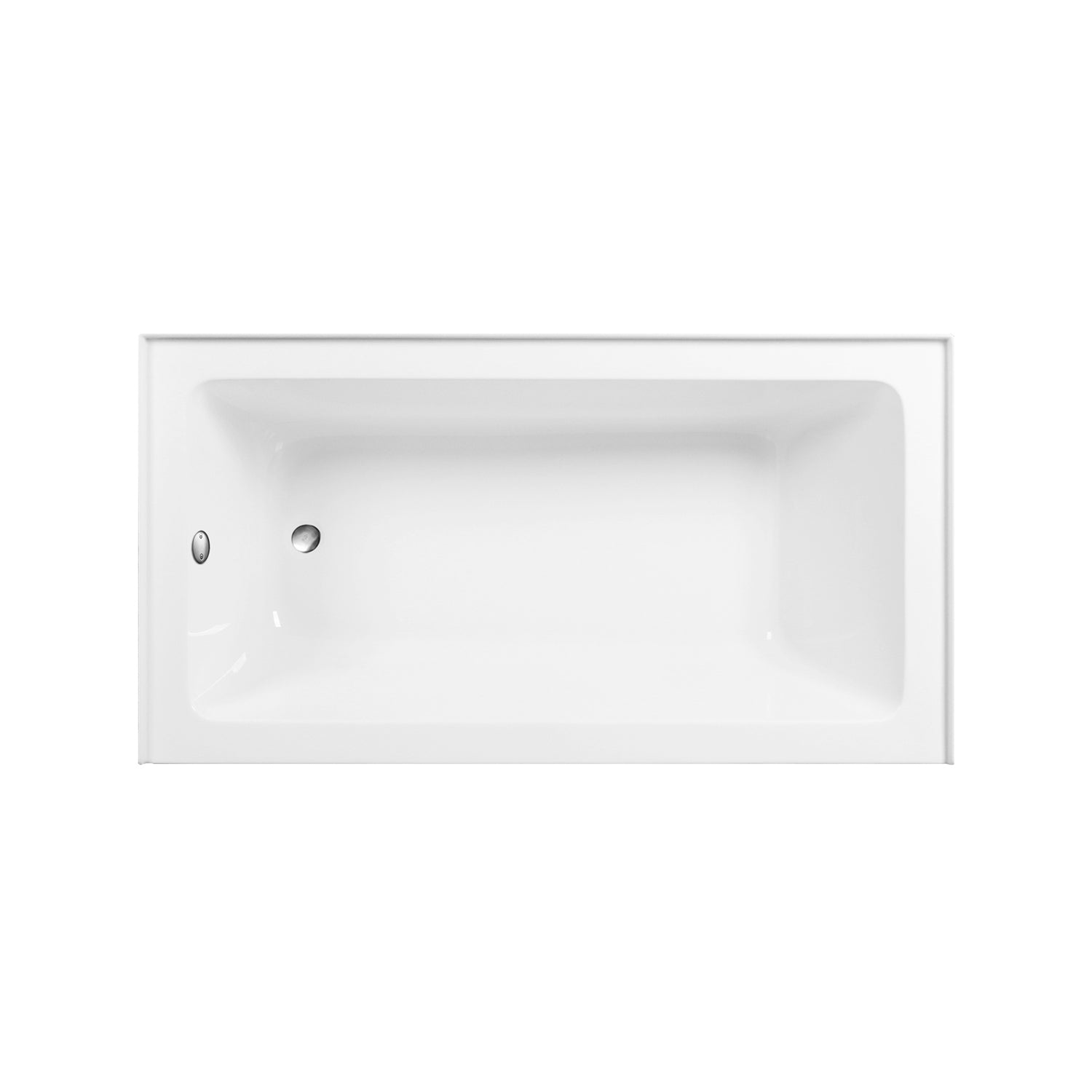 Aqua Eden CVTAP603222L8 60" Acrylic Rectangular 3-Wall Alcove Tub Combo with Waste and Overflow Drain (Left Hand Drain), Glossy White/Brushed Nickel