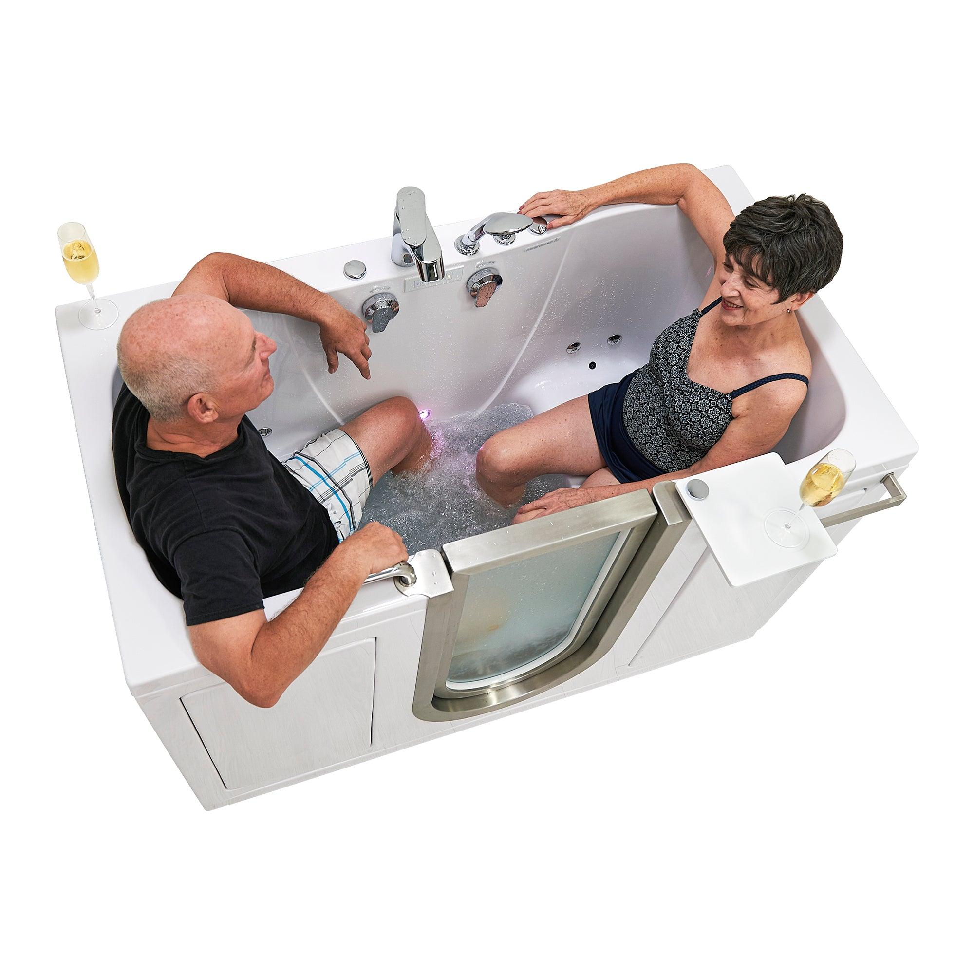 Ella Companion Two Seat Tub, Air + Hydro + Independent Foot Massage 32″x60″ - Bathroom Design Center