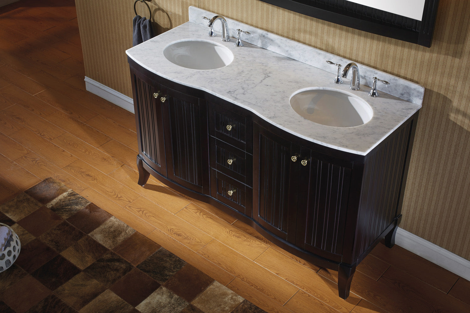 Virtu USA Khaleesi 60" Double Bath Vanity in Espresso