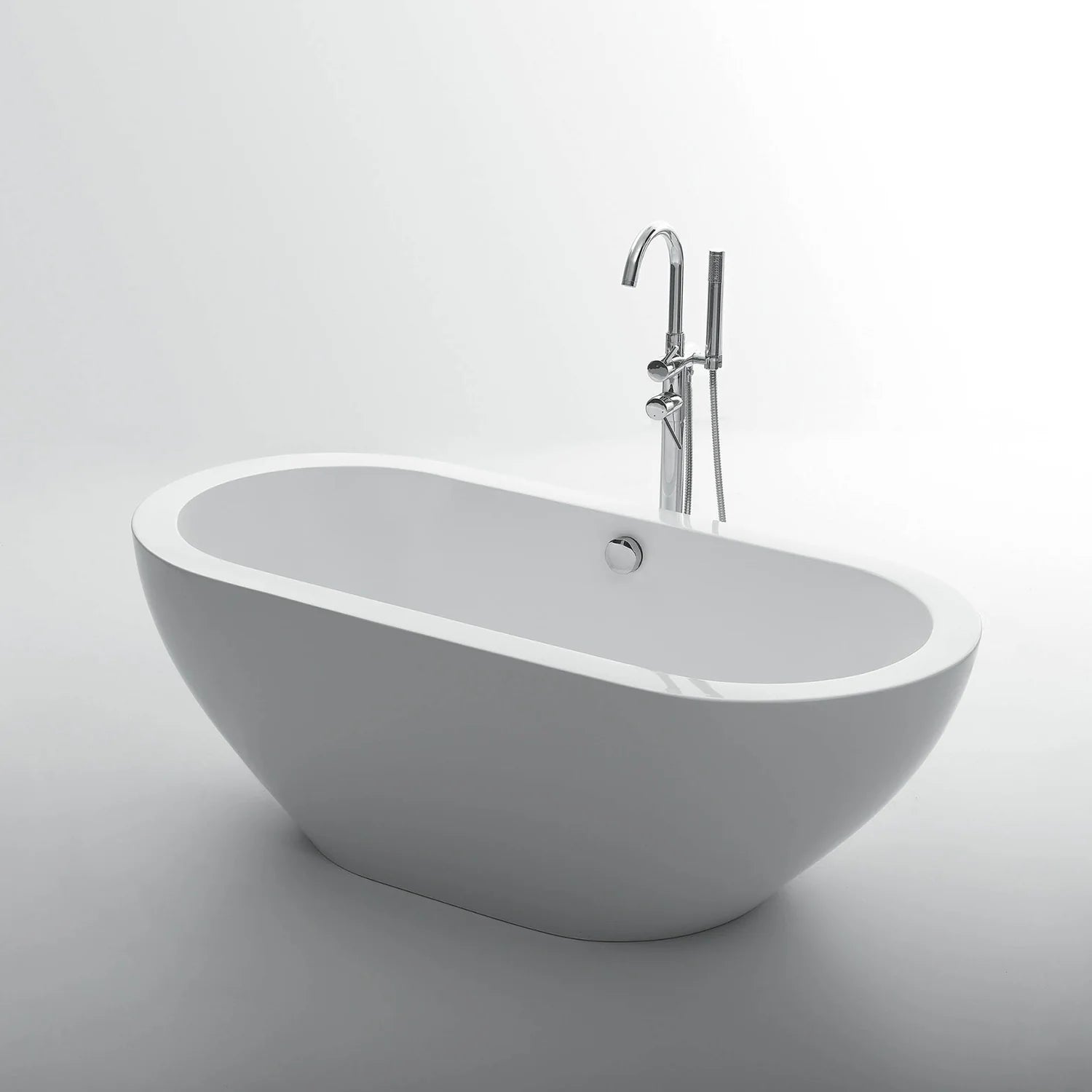 Eviva Lina 67" White Free Standing Strengthen Acrylic Bathtub - Bathroom Design Center