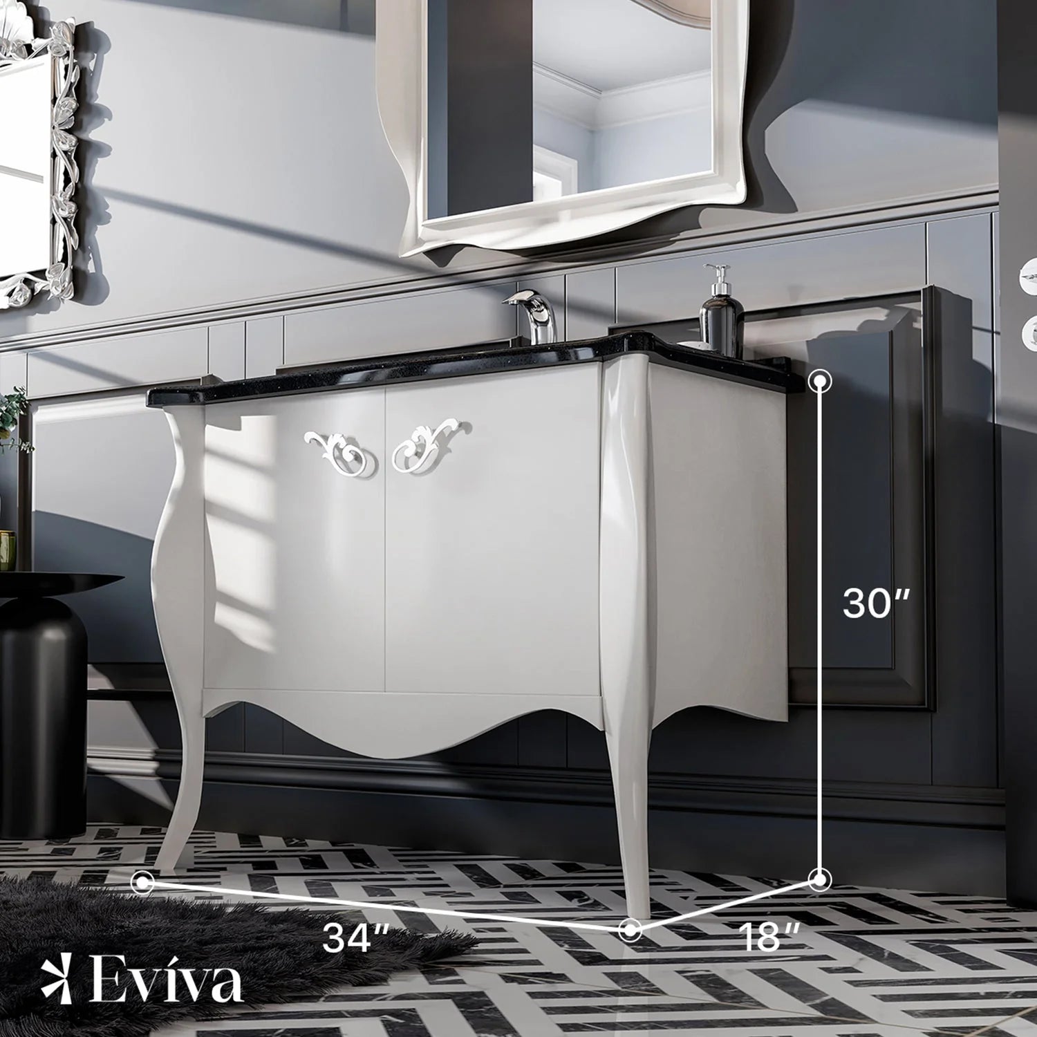 Eviva Ritz 34 Inch Bathroom Vanity - Bathroom Design Center