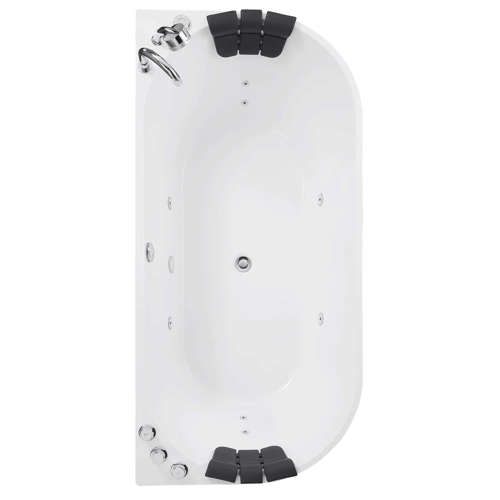 Empava 67 in. Whirlpool Acrylic Alcove 2 Person Hydromassage Bathtub - Bathroom Design Center