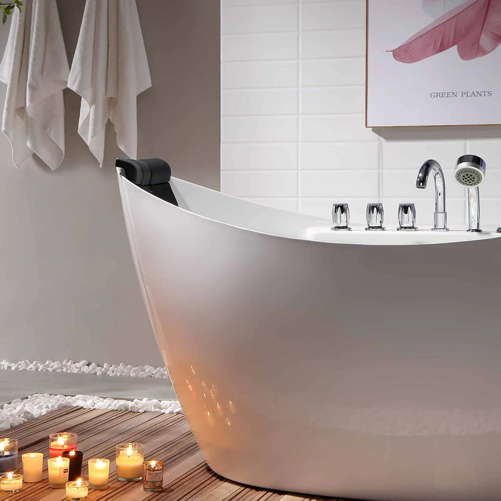 Empava 67AIS10 67" Whirlpool Freestanding Acrylic Bathtub - Bathroom Design Center