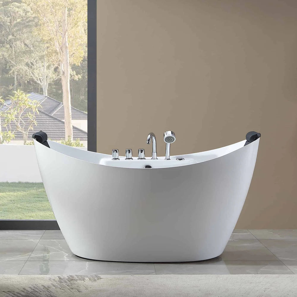 Empava 67AIS10 67" Whirlpool Freestanding Acrylic Bathtub - Bathroom Design Center