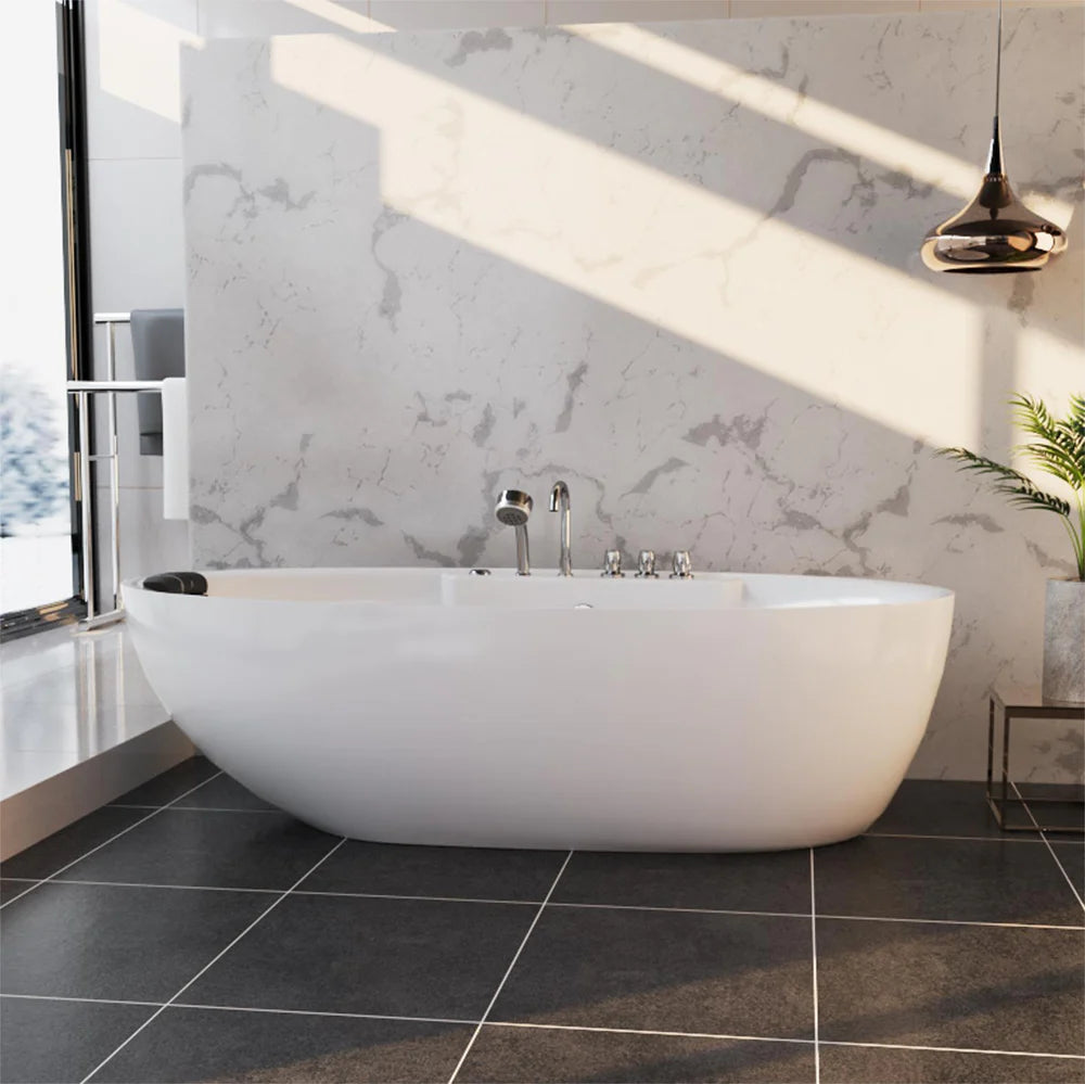 Empava 67AIS13 67" Whirlpool Freestanding Acrylic Bathtub - Bathroom Design Center