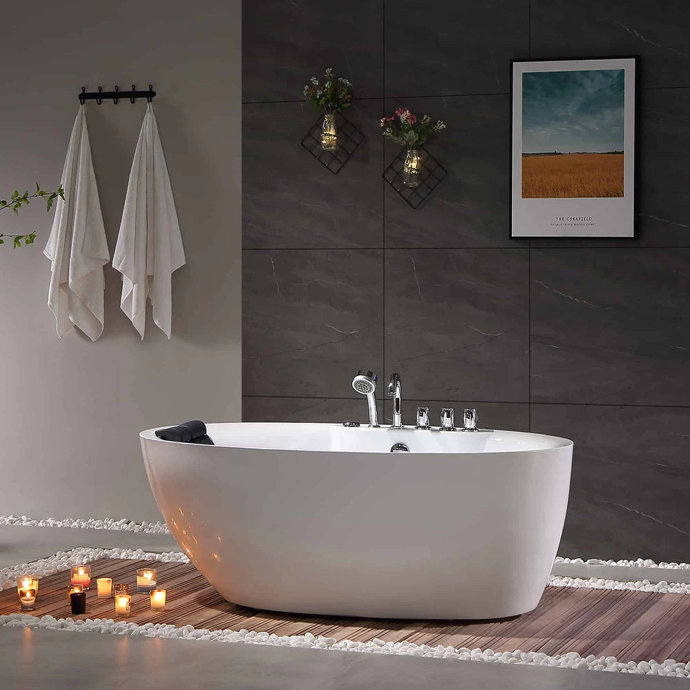 Empava 71AIS14 71" Whirlpool Freestanding Acrylic Bathtub - Bathroom Design Center