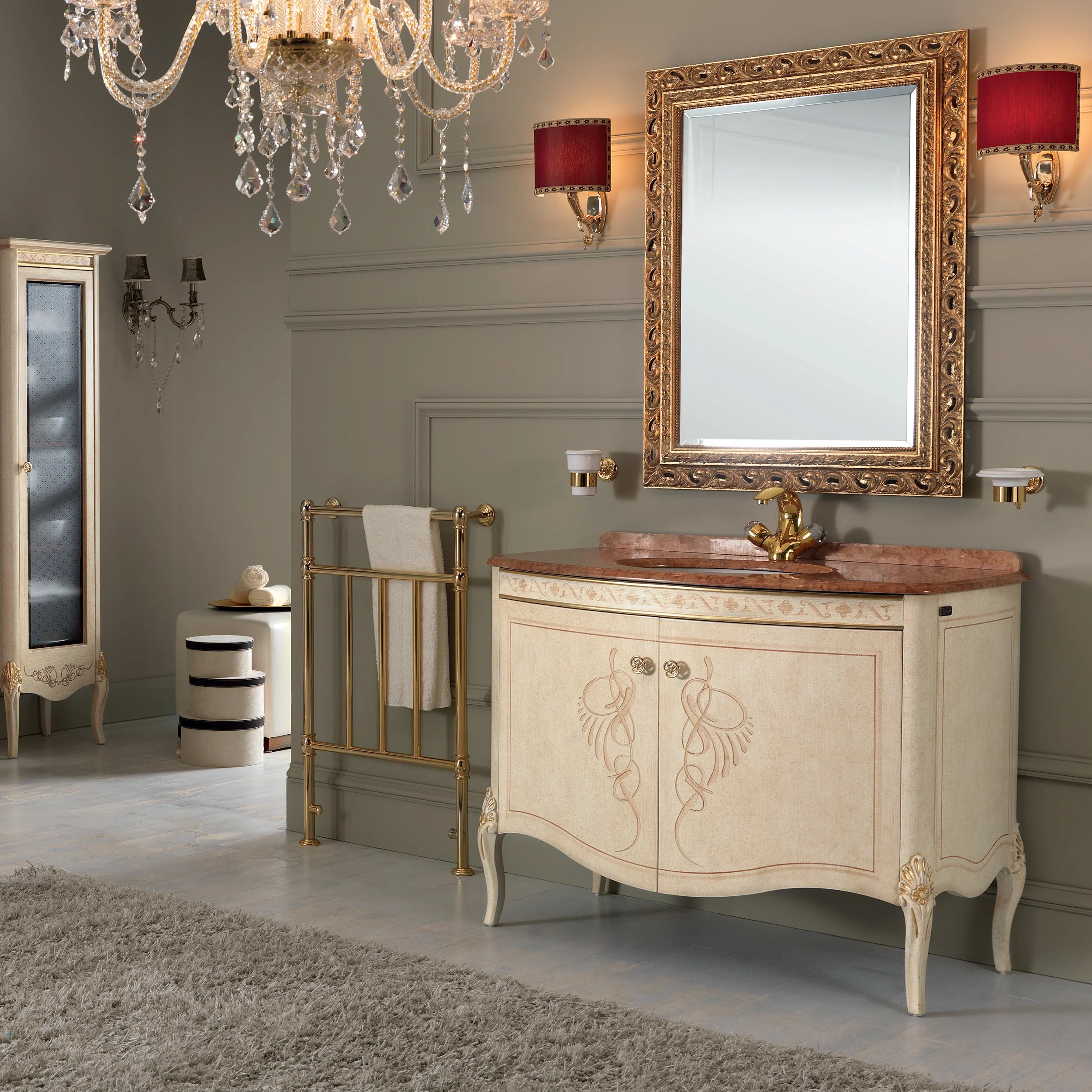 Eviva Heritage 34" Gold Bathroom Vanity Set