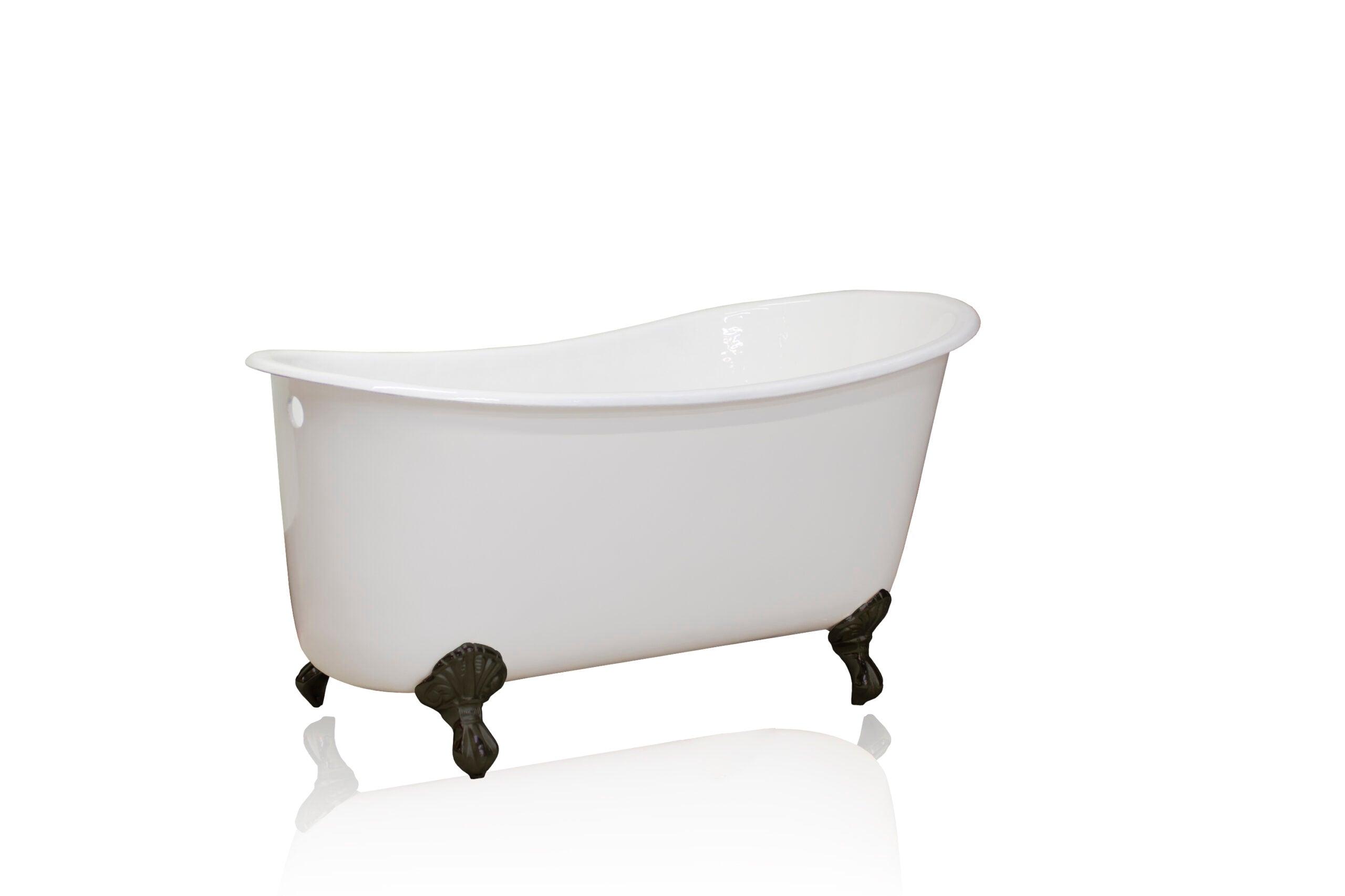 WatermarkFixtures LaSalle Cast Iron 58″ Swedish Slight Slipper Clawfoot Bathtub - Bathroom Design Center