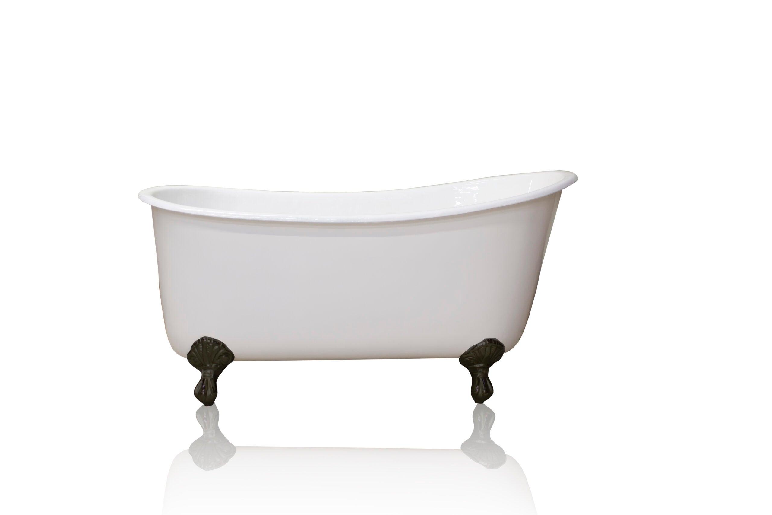 WatermarkFixtures LaSalle Cast Iron 58″ Swedish Slight Slipper Clawfoot Bathtub - Bathroom Design Center