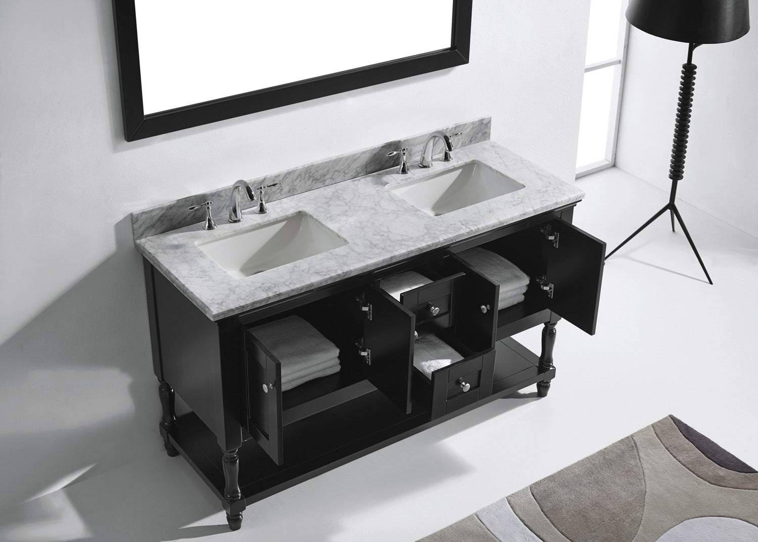 Virtu USA Julianna 60" Double Bath Vanity in Espresso (multiple options)