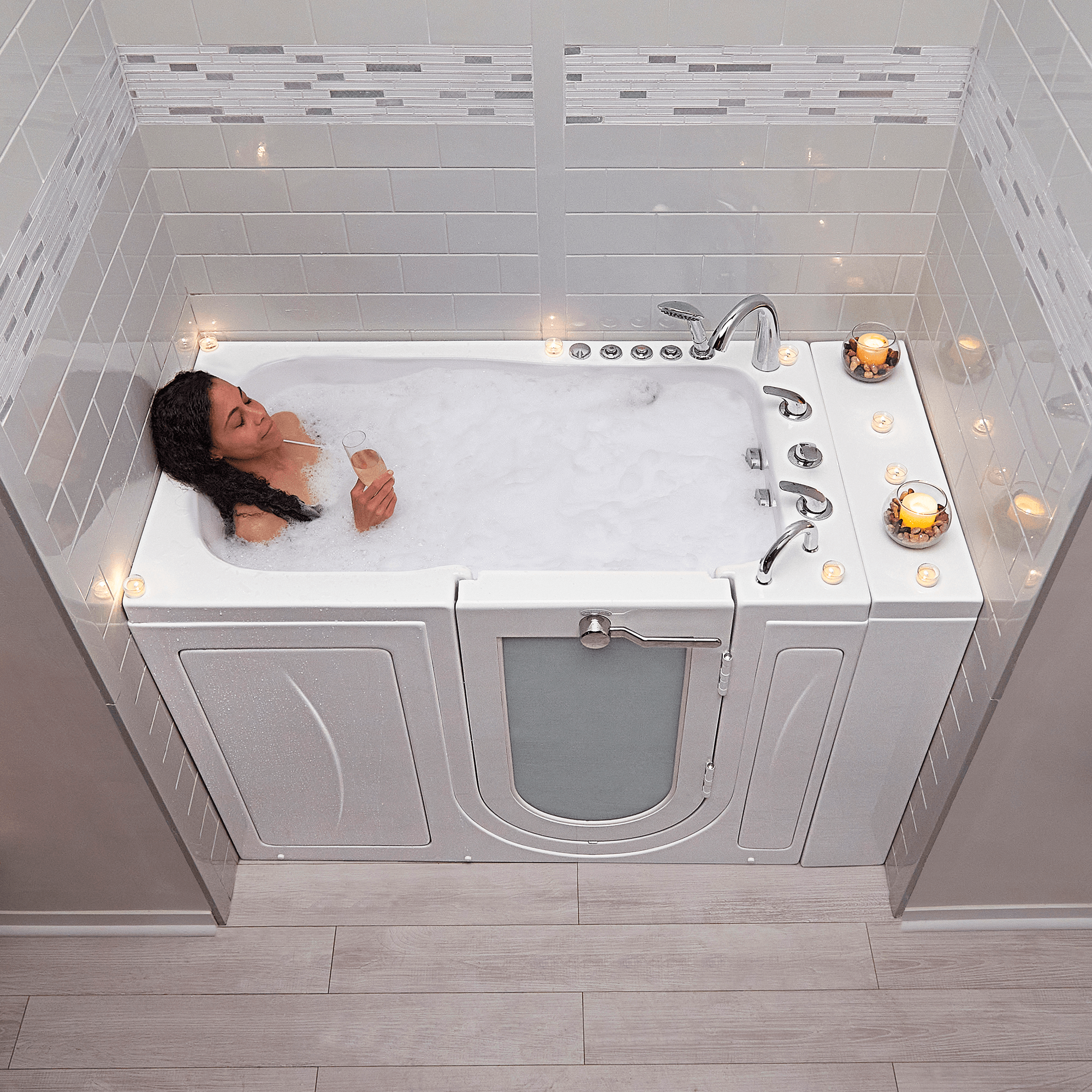 Ella Monaco 32"x52" Acrylic Air and Hydro Massage Walk-In Bathtub - Bathroom Design Center