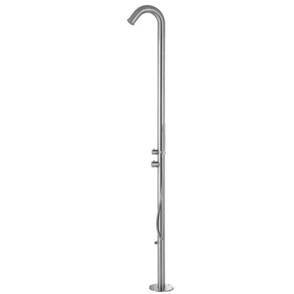 PULSE ShowerSpas Outdoor Brushed Stainless Steel Shower System - Wave Outdoor Shower - Bathroom Design Center