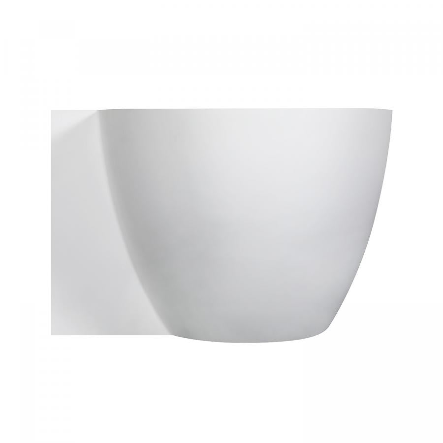 Kingston Brass Aqua Eden Acrticstone 71-Inch Solid Surface Freestanding Tub with Drain, Matte White