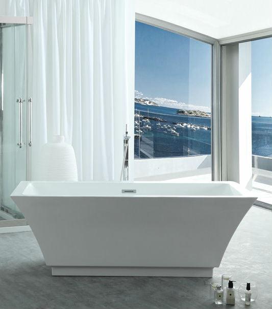 Legion Furniture 67" Modern Freestanding White Acrylic Tub - Bathroom Design Center