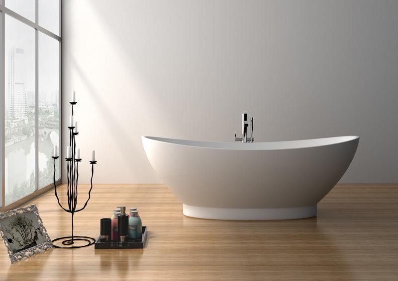 Legion Furniture 70.7" White Matte Solid Surface Tub - Bathroom Design Center