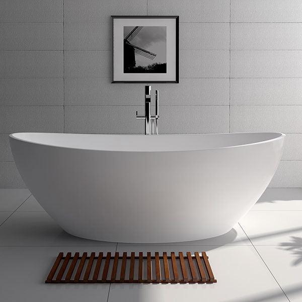 Legion Furniture 71" White Matt Solid Surface Tub, No Faucet - Bathroom Design Center