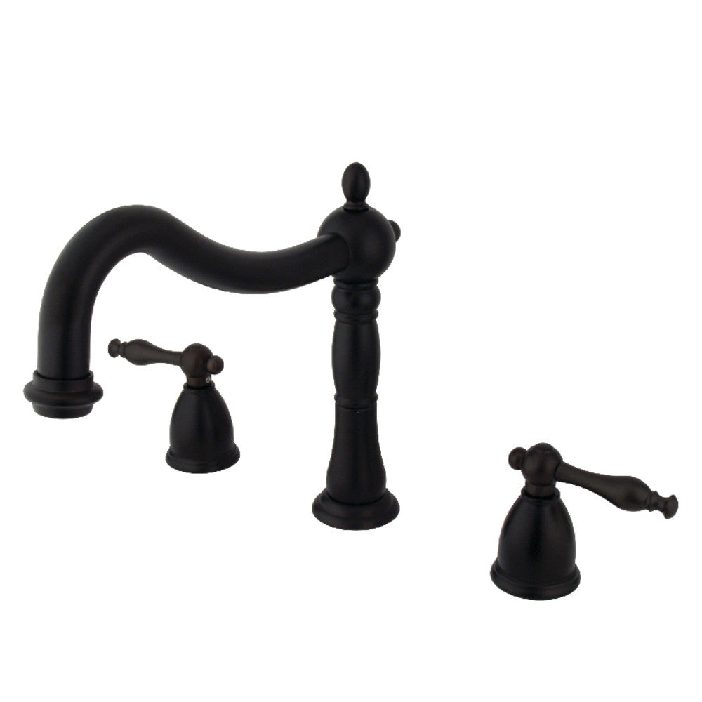 Kingston Brass KS1345NL Naples Two-Handle Deck Mount Roman Tub Faucet, Oil Rubbed Bronze