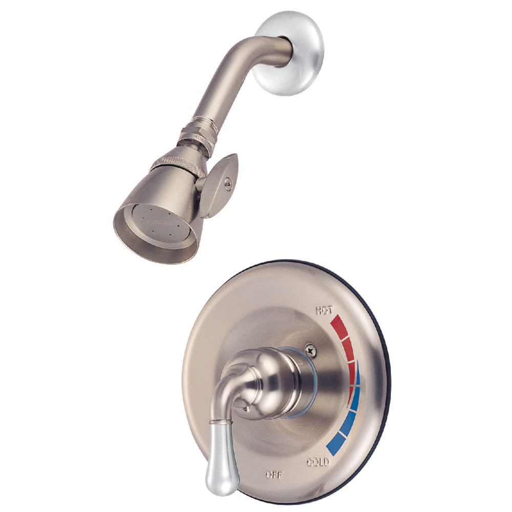 Kingston Brass KB637SO Magellan Single-Handle Pressure Balanced Shower Faucet, Brushed Nickel/Polished Chrome