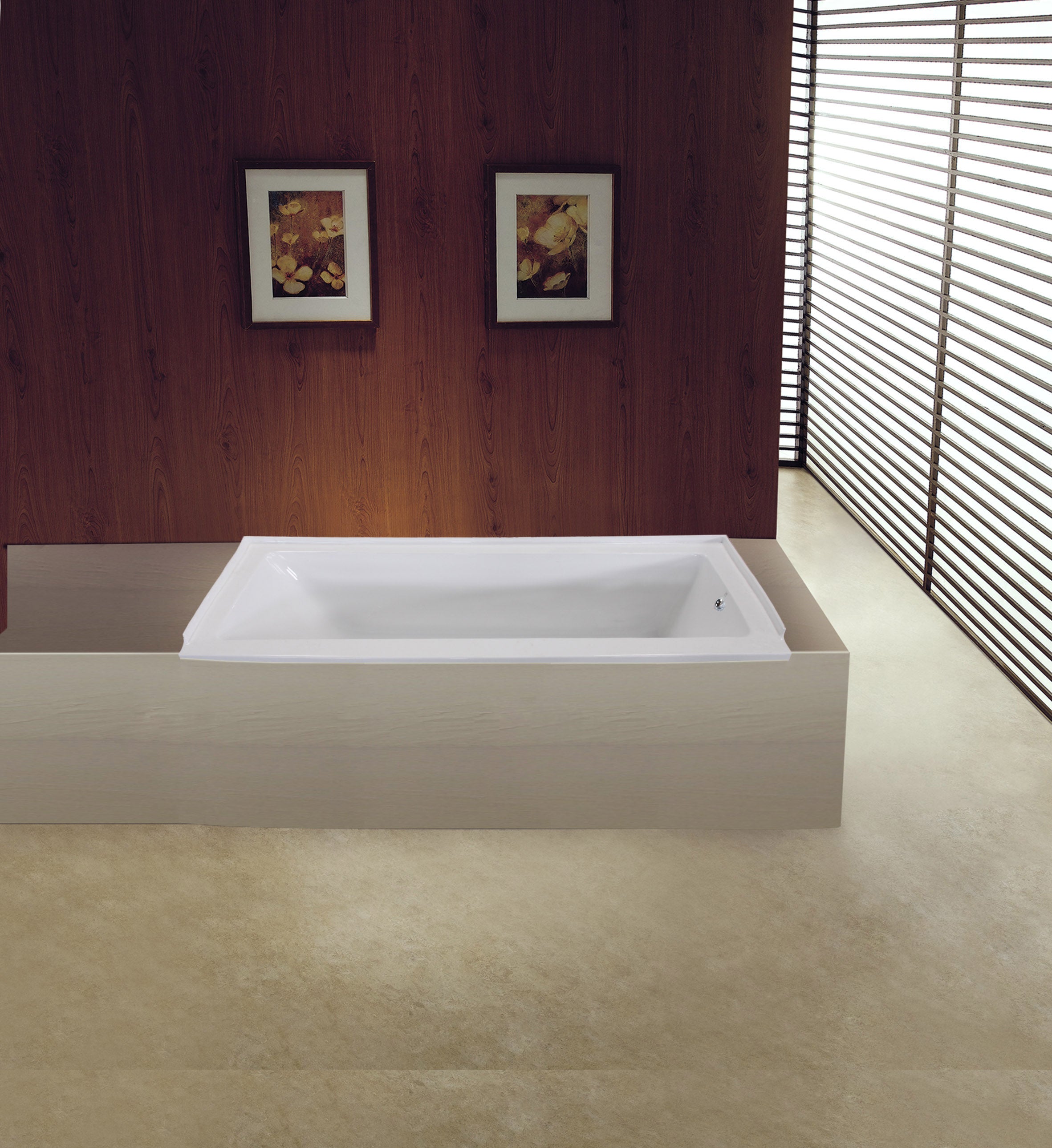 Aqua Eden XVTPN603020R 60" Acrylic Rectangular Drop-In Tub, Right Hand Drain, Glossy White