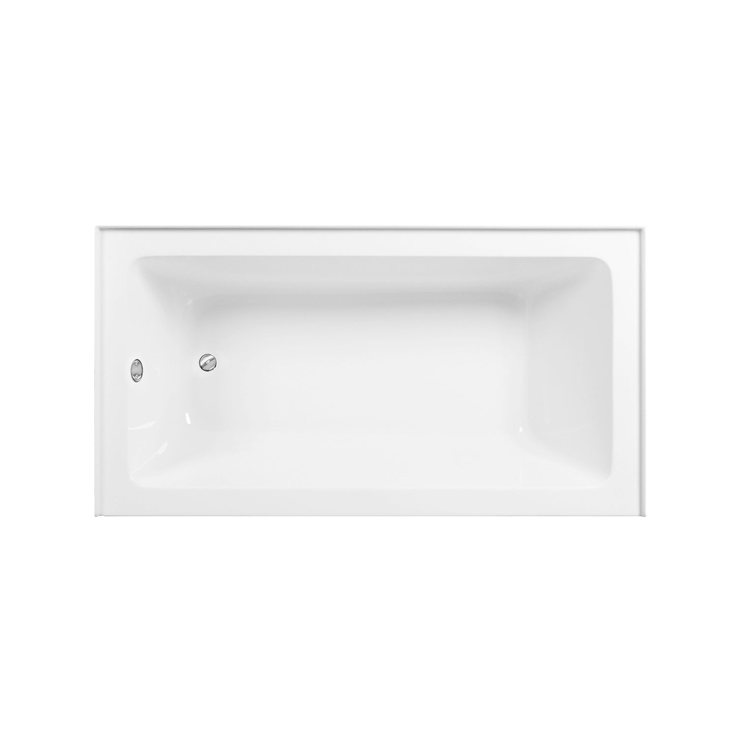 Aqua Eden CVTAP603222L1 60" Acrylic Rectangular 3-Wall Alcove Tub Combo with Waste and Overflow Drain (Left Hand Drain), Glossy White/Polished Chrome