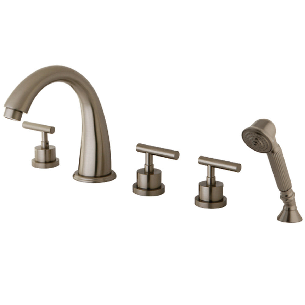 Kingston Brass KS23685CML 5-Piece Roman Tub Faucet with Hand Shower, Brushed Nickel