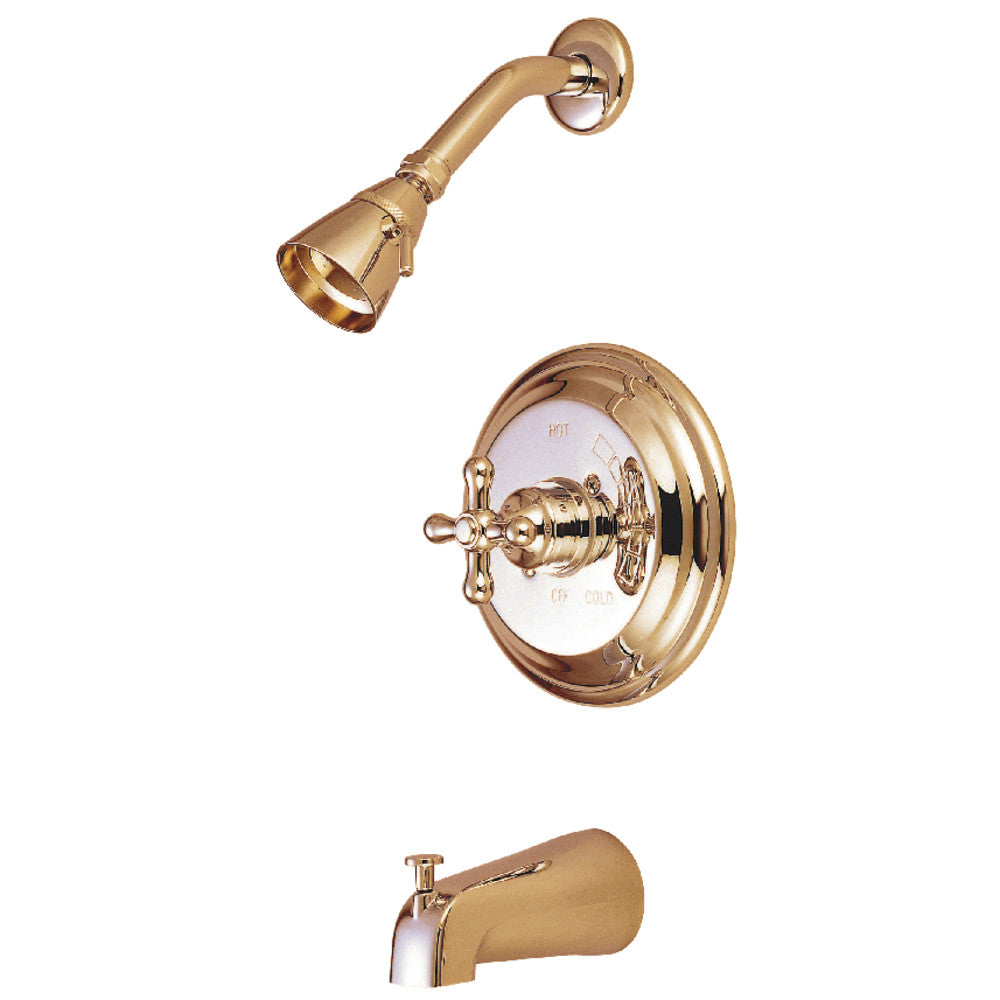 Kingston Brass KB3632AXT Single-Handle Pressure Balanced Tub and Shower Faucet, Trim Only, Polished Brass