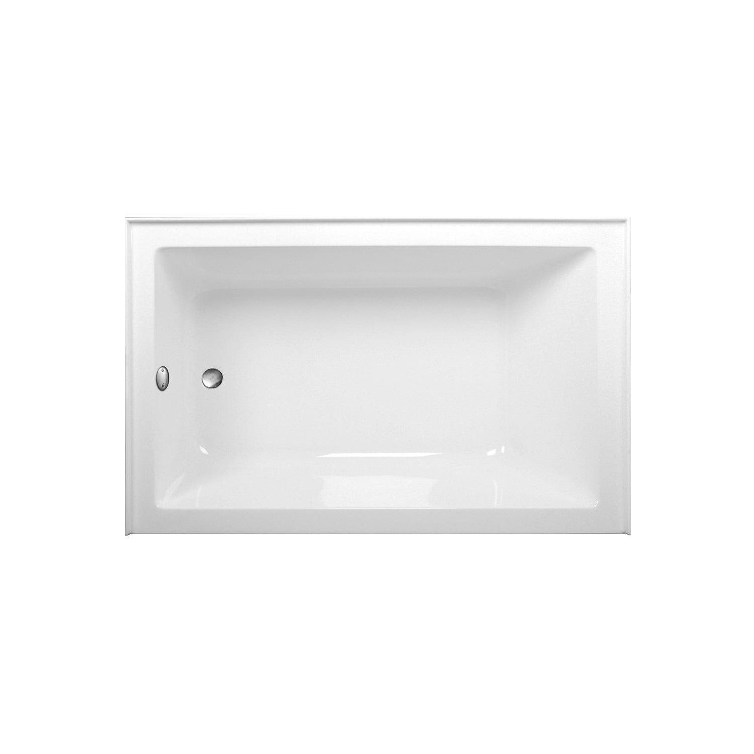 Aqua Eden CVTAP603622L8 60" Acrylic Rectangular 3-Wall Alcove Tub Combo with Waste and Overflow Drain (Left Hand Drain), Glossy White/Brushed Nickel