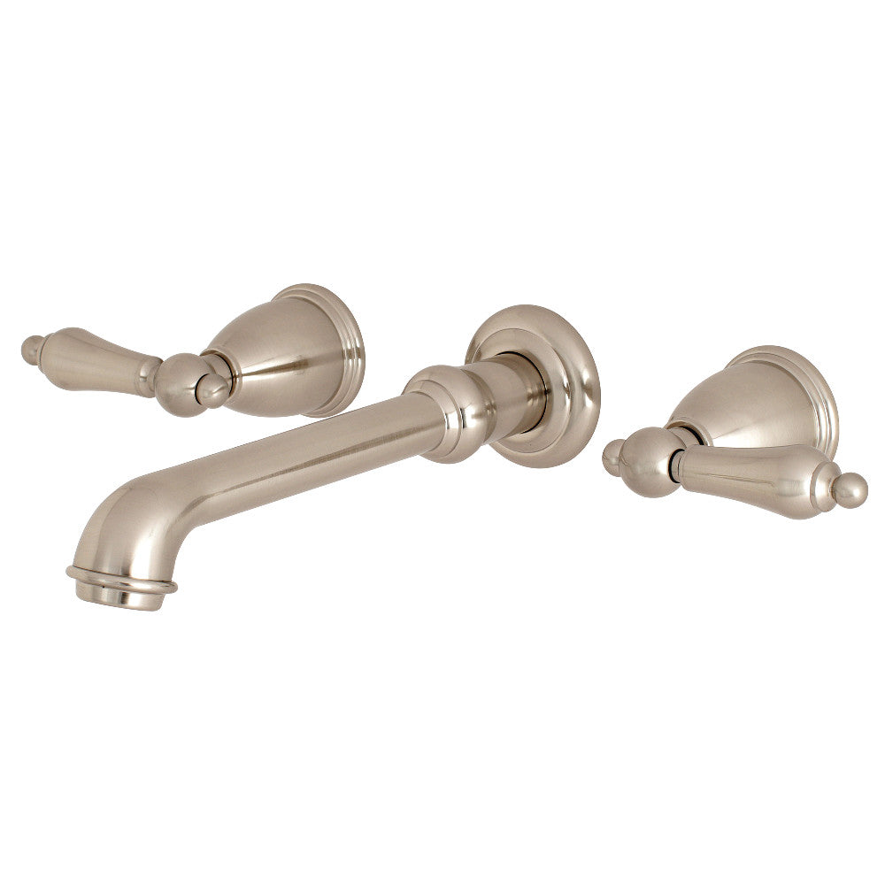 Kingston Brass KS7028AL English Country Two-Handle Wall Mount Roman Tub Faucet, Brushed Nickel