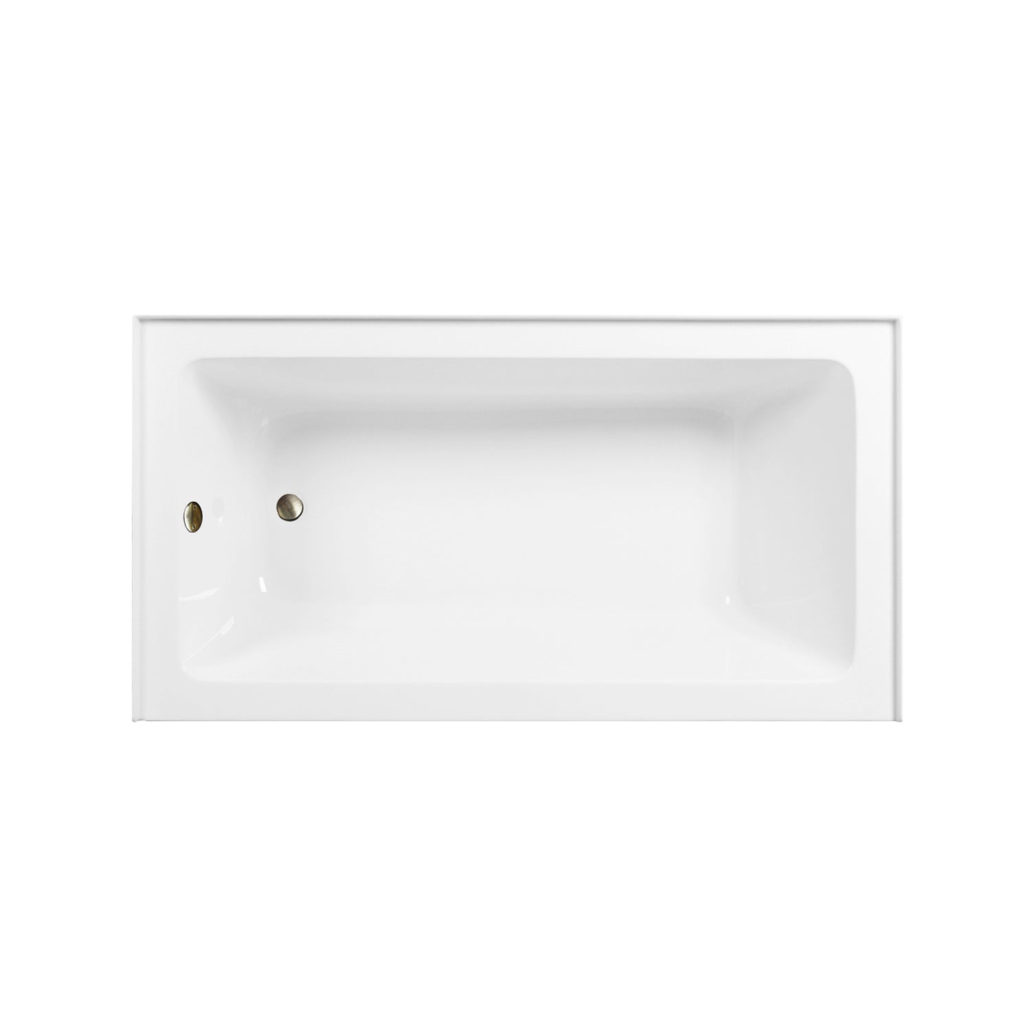 Aqua Eden CVTAP603222L3 60" Acrylic Rectangular 3-Wall Alcove Tub Combo with Waste and Overflow Drain (Left Hand Drain), Glossy White/Antique Brass