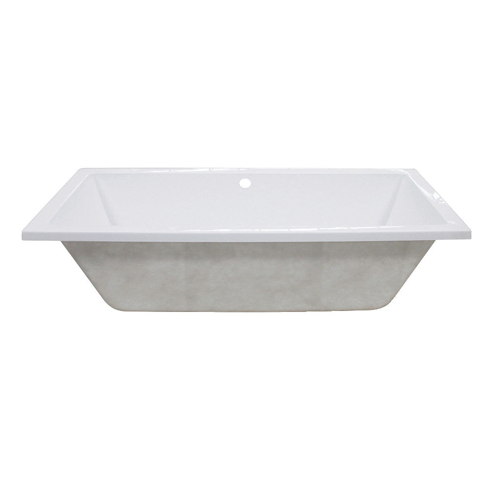Aqua Eden VTPN593017C 59" Acrylic Rectangular Drop-In Tub with Center Drain, Glossy White