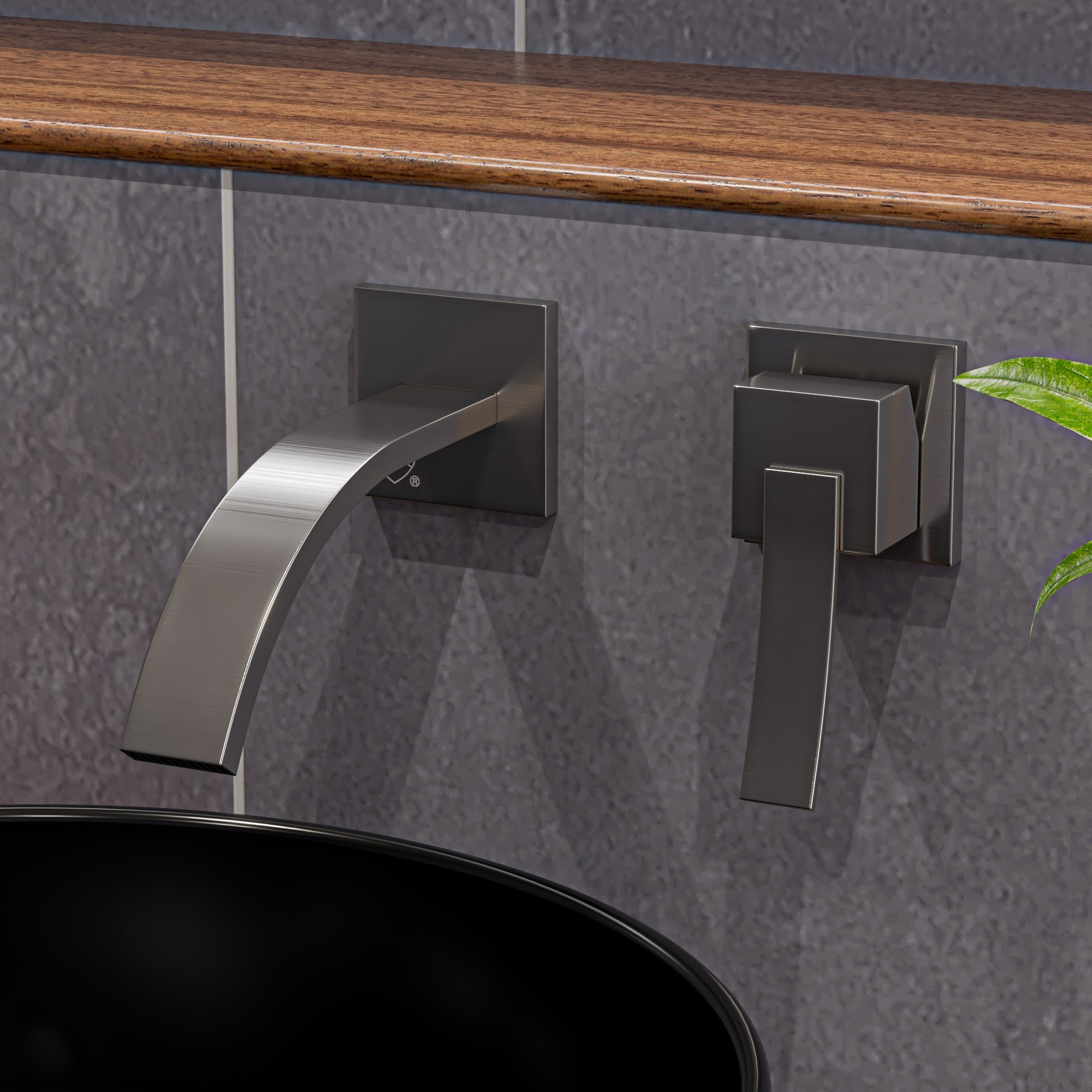 ALFI AB1256-BN Brushed Nickel Single Lever Wallmount Bathroom Faucet