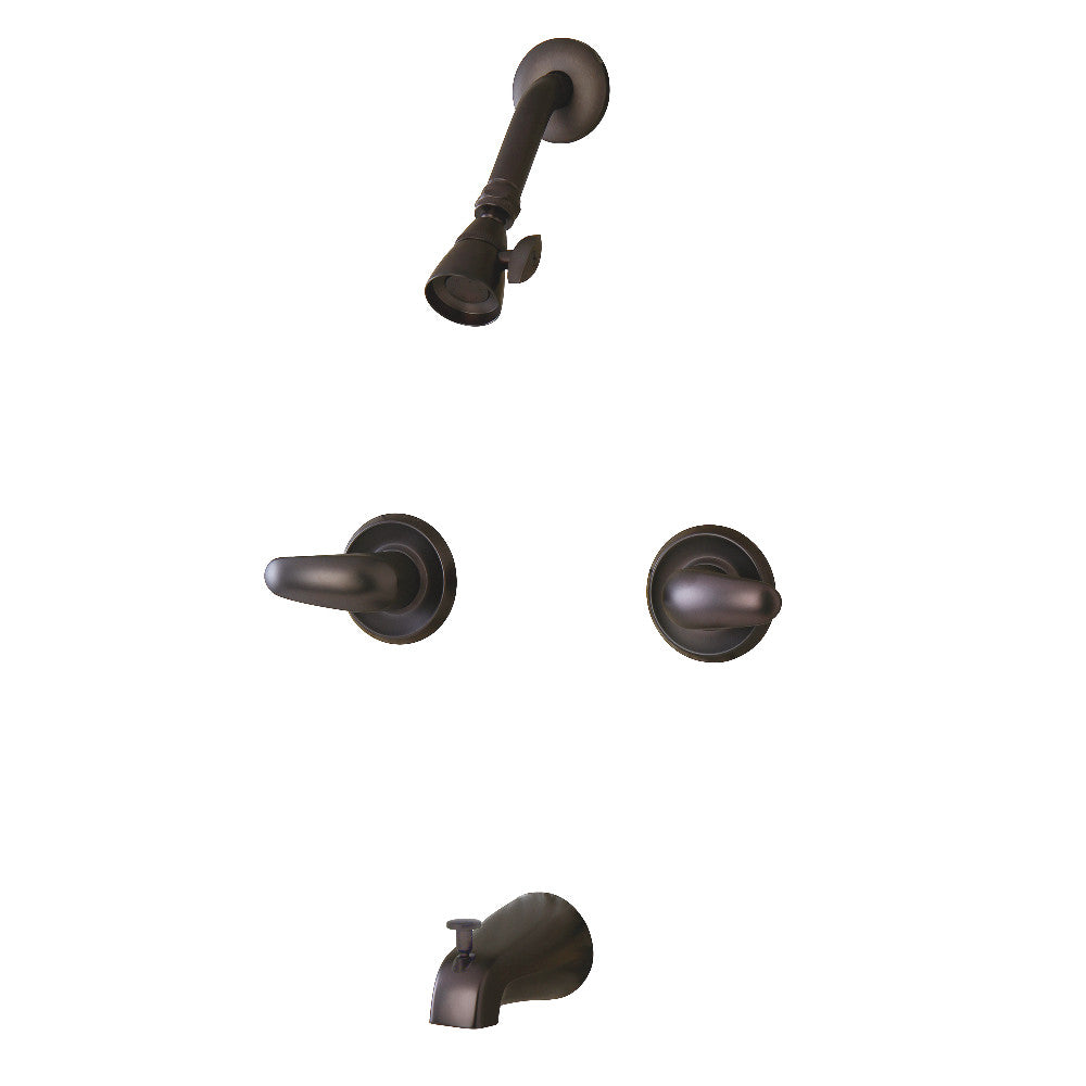 Kingston Brass KB245LL Legacy Double-Handle Tub and Shower Faucet, Oil Rubbed Bronze